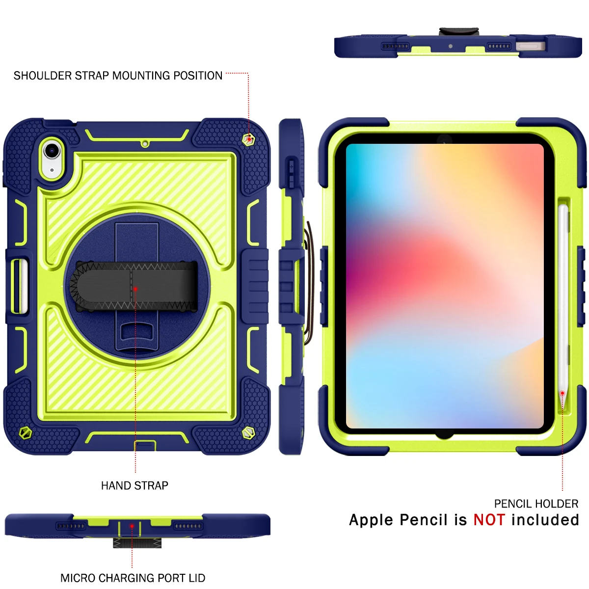 Capa para Tablet com Alça de Mão Capa Kickstand Rotação 360 Samsung Galaxy Tab a9 Plus s9 fe s8 Plus a7 Lite s6 P610 a8 X200 X205 - Imagem 3