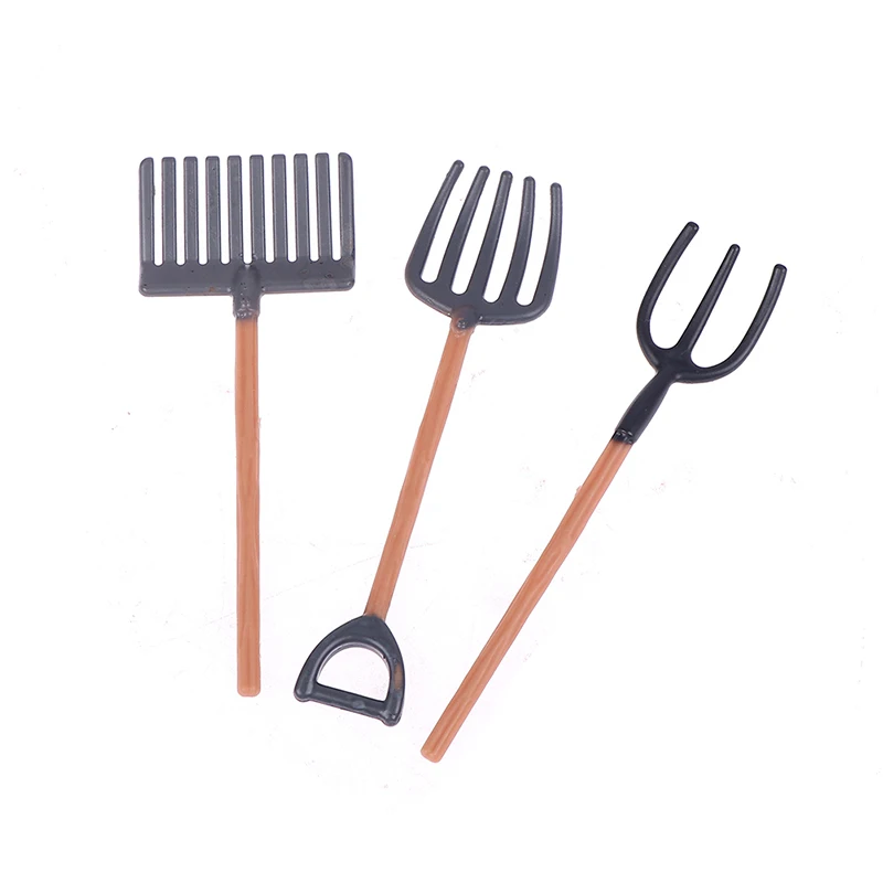 

1:12 Dollhouse Miniature Farming Tools Mini Shovel Hoe Pitchfork Modle Toys Fairy Garden Accessories Furniture Doll House Decor