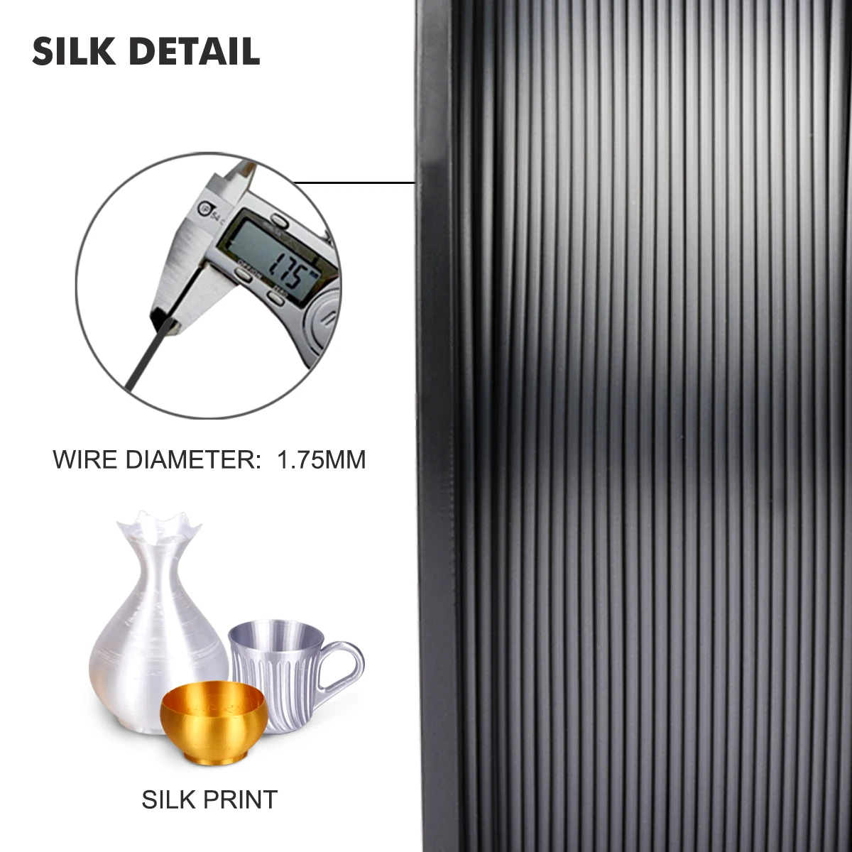 Filamento da Impressora sem Bolha Pla Plus Silk Tolerâncias do Armazém da ue 1.75 mm a Roll Mais 0.02 mm 5kg Sunlu3d - Imagem 5