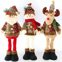55*18 Cm Christmas Doll Decorations For Home Xmas Gift Snowman Santa Claus Standing Doll Plush Toys New Year Decor 2025 Noel 1