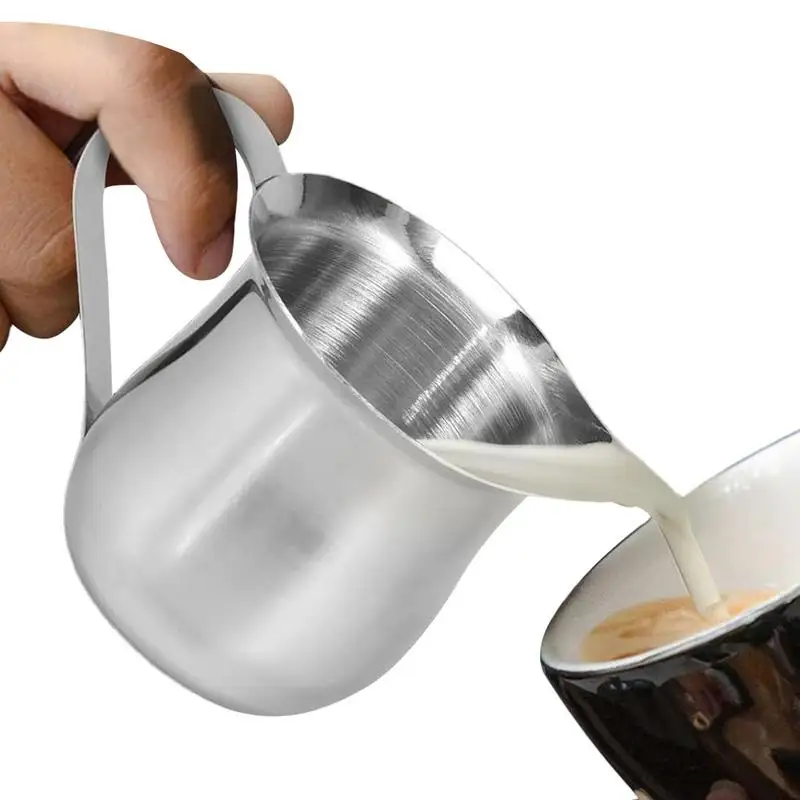 

90ml Small Creamer Pitcher Stainless Steel Syrup Pitcher with Pour Spout Dishwasher Safe Multifunctional Household Creamer
