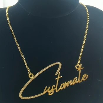 Zirconia Initial Letters Personalized Crystal Pendant Necklace