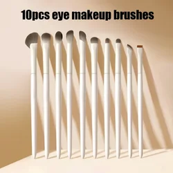 Natural Eye Makeup Brush Set - Ultra Soft Detail Eyeshadow & Eyeliner Brushes (5/6/8/10 pcs) (10pcs)