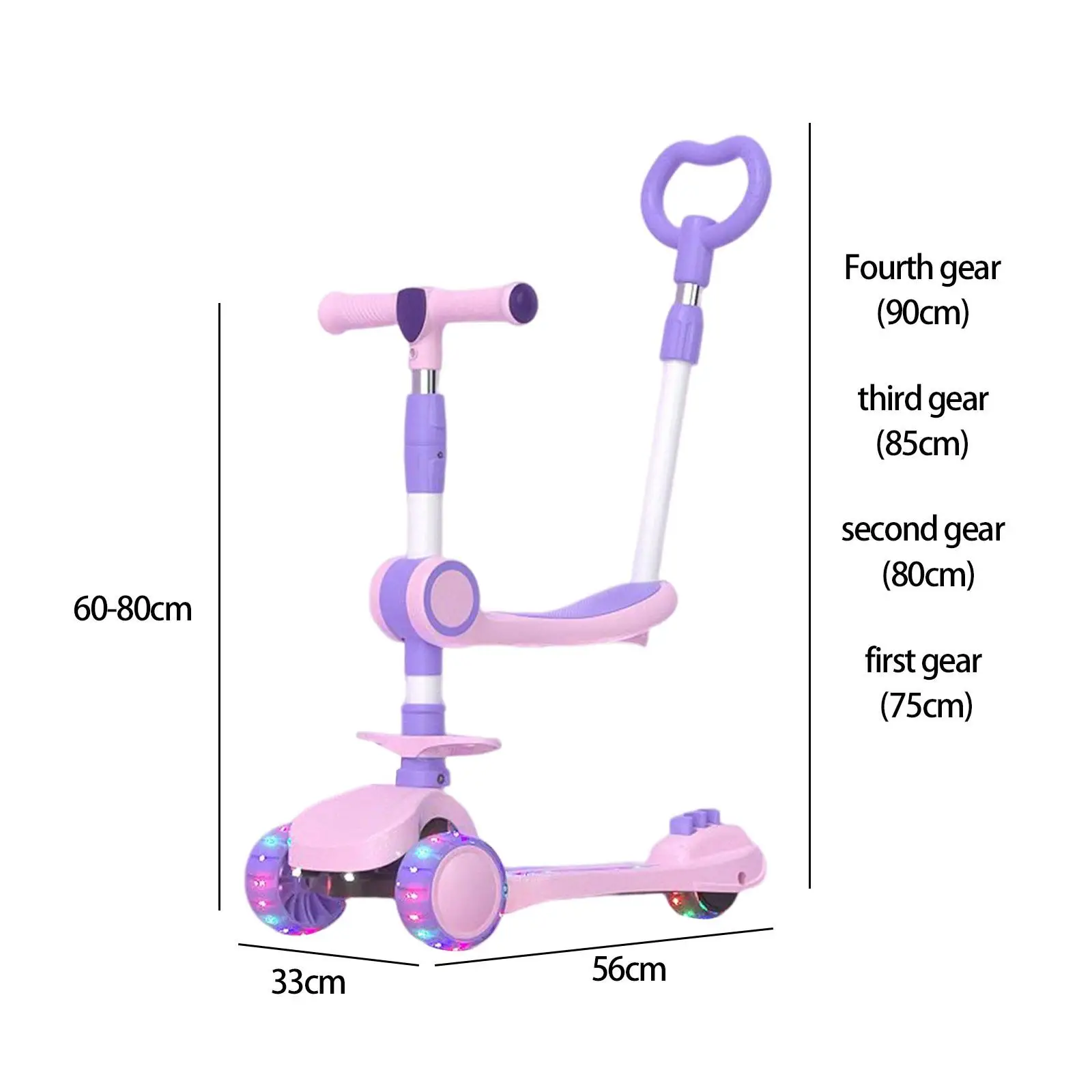 3 Wheel Scooter Folding Portable Stable with Music Light Flashing Self Balancing 3 Wheel Scooter Folding Portable Stable with Music Light Flashing Self Balancing