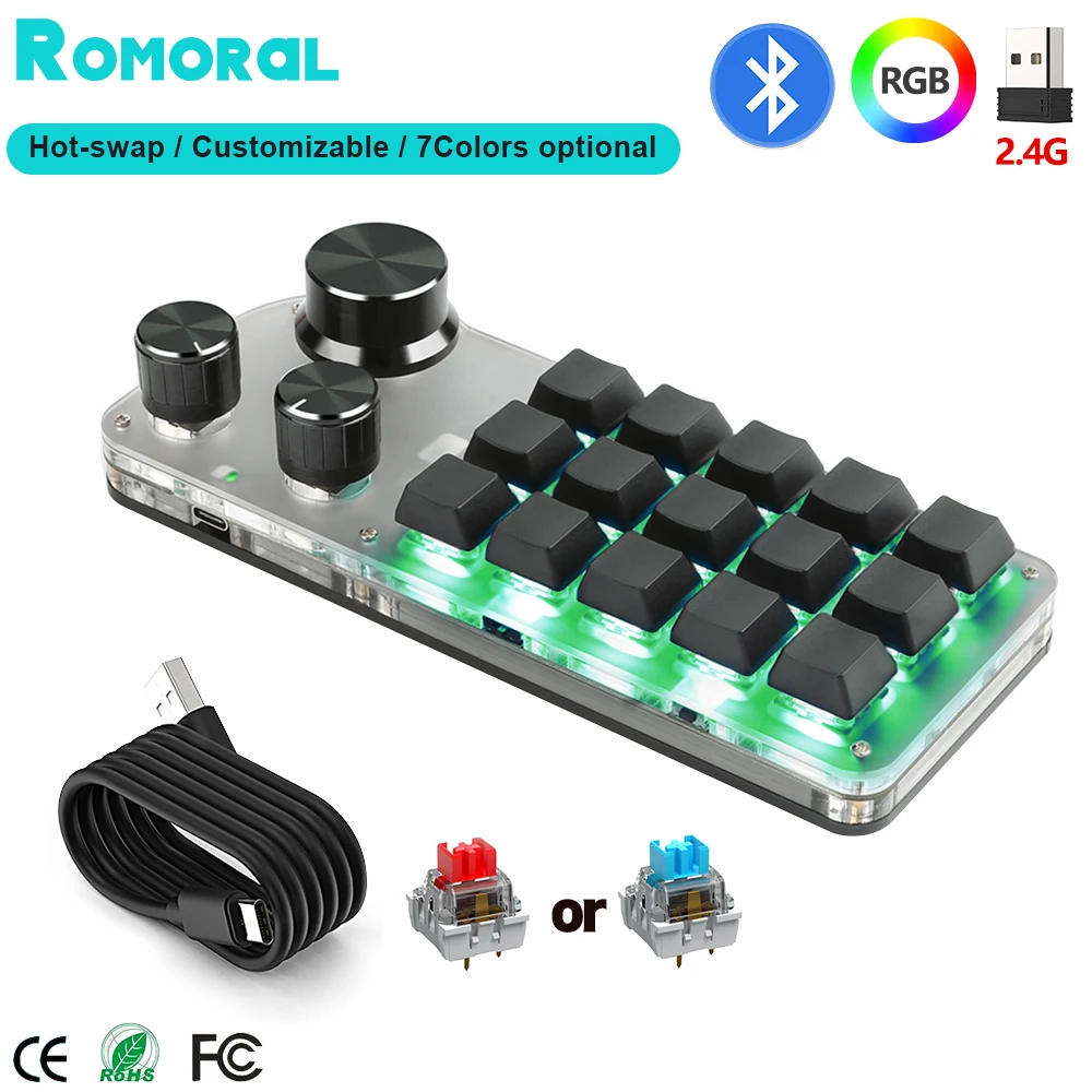 Programação Macro Teclado Mecânico Teclado Personalizado Copiar Colar Mini Botão para Hotswap Photoshop Cad Gaming