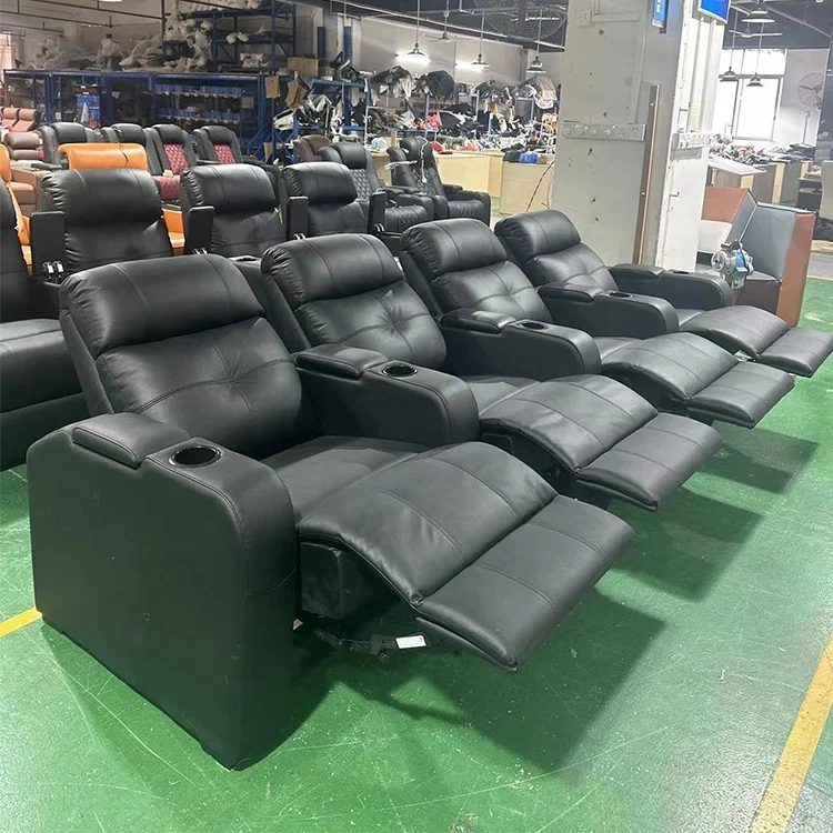 Wholesale luxury home theater seating furniture real leather