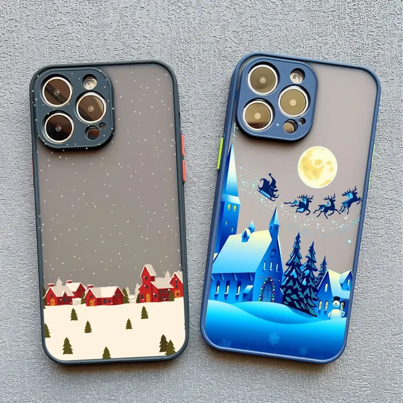 Festive Winter Snow Scene Shockproof Phone Case - Durable Hard Cover s
