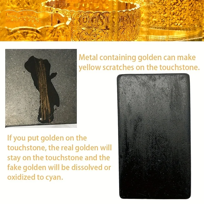 전문 보석 금속 테스트 스톤, 휴대용 터치스톤 도구 (금, 은 보석상 테스트 키트용), 필수 보석 도구