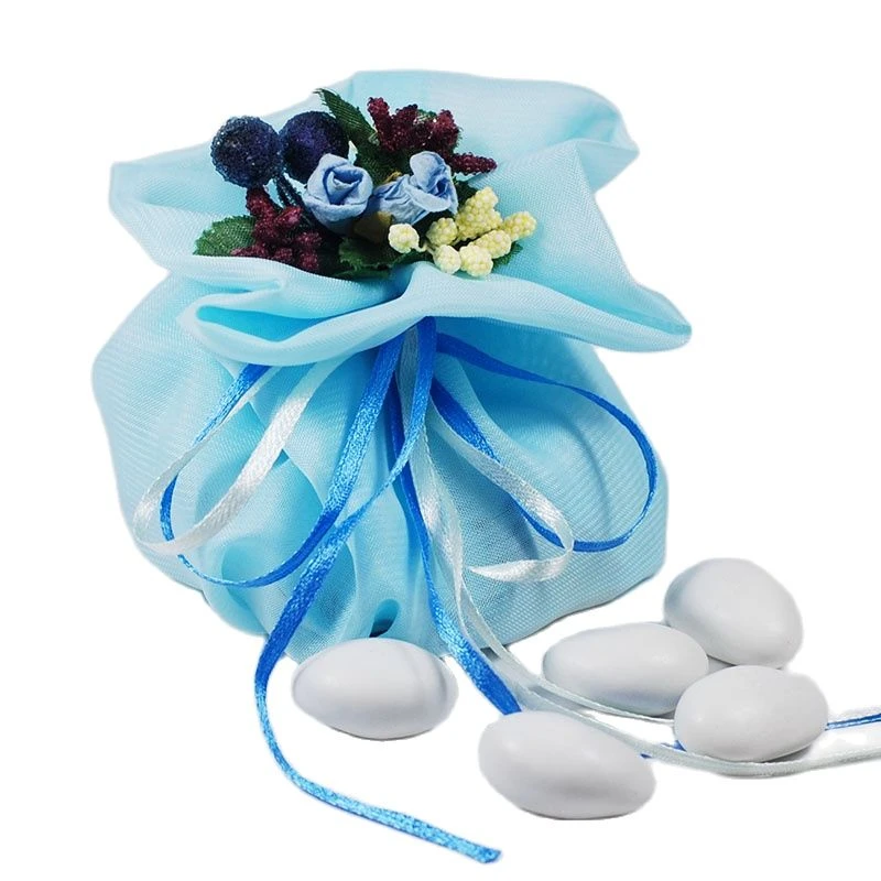 Bolsas de regalo de dulces, bolsa de hilo azul con ramos de flores,  recuerdo para bodas, suministros para decoración de mesas| | - AliExpress