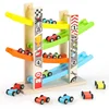 4/7 Track Wooden Ramp Racing Toddler Toy Car Set Montessori Educational Toy Game Mini Inertia Slide Roller Coaster Racing 1