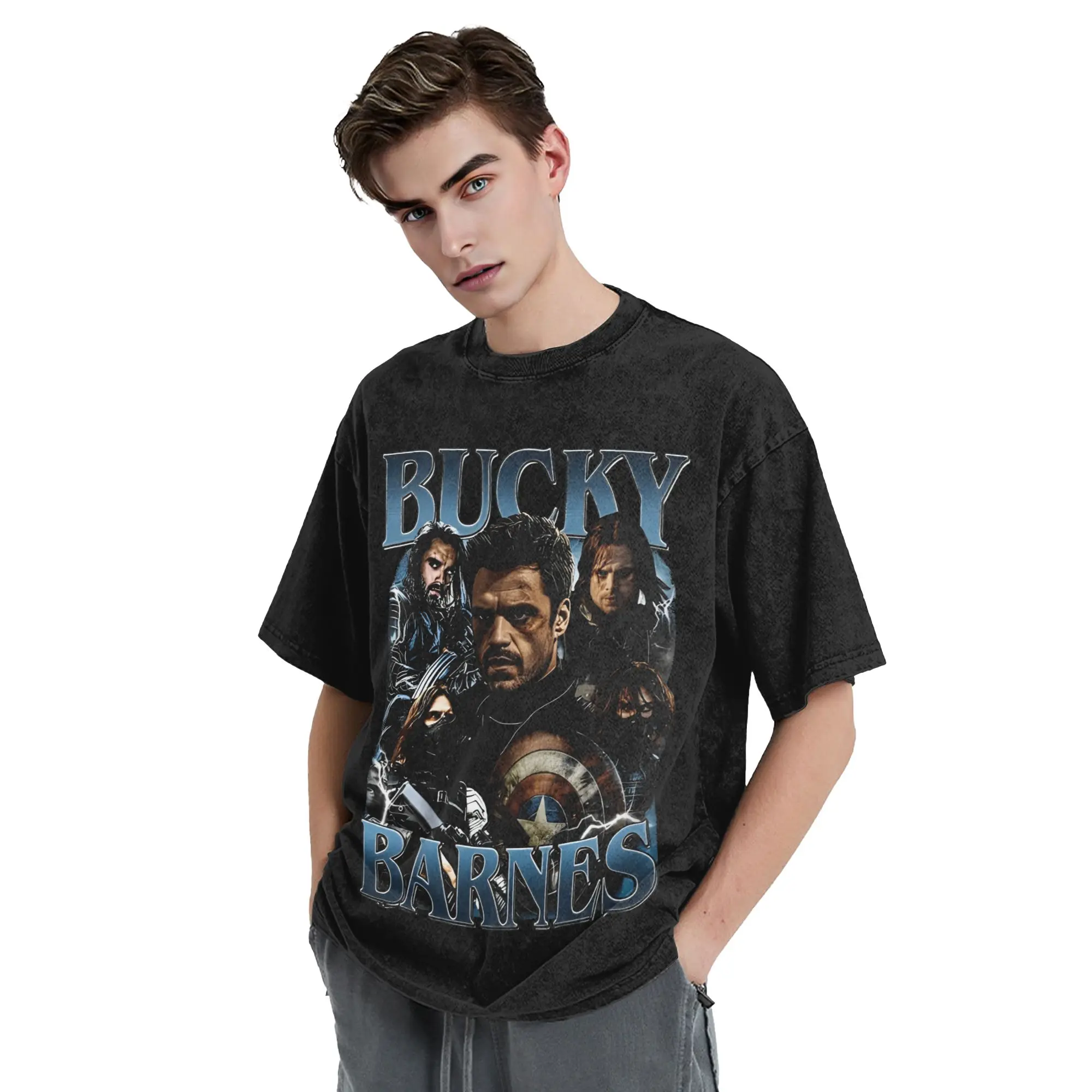 Männer Bucky Barnes T Shirts Filme 90er Jahre Tees Sommer Y2K Basic Kurzarm T-Shirt Rundhals Trend Casual T-shirt heißer Verkauf – Detail 6