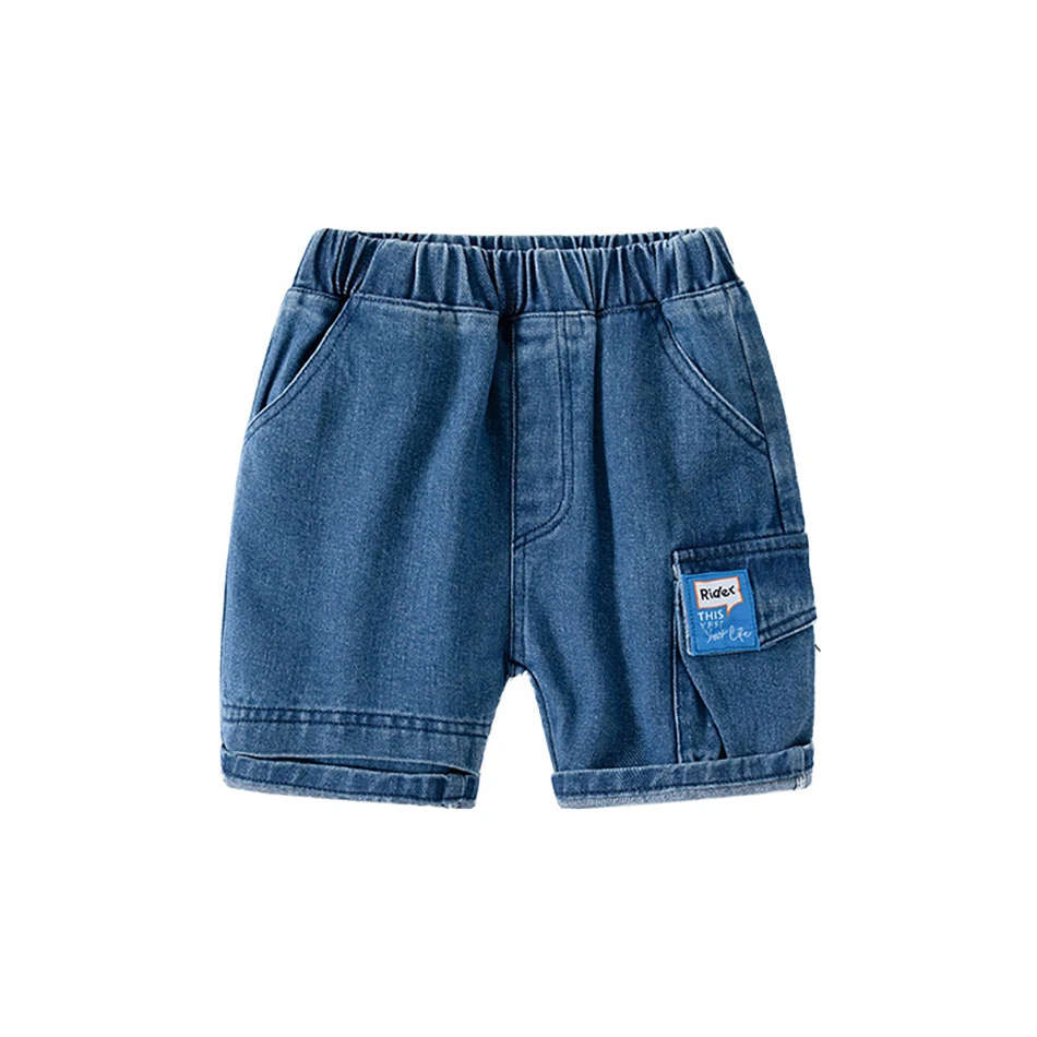 Boys Shorts Summer Boys Fashion Casual Jean Shorts Middle Waist Children's Cropped Pants 2-7Years Kids Cowboy Letters Short Pants