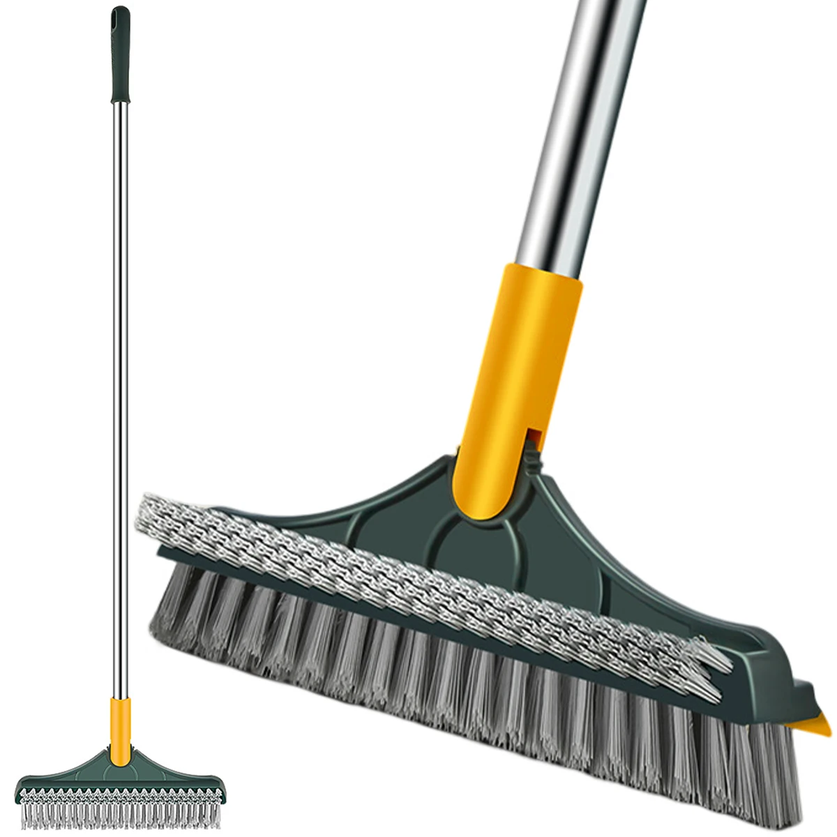 1 Floor Scrub Brush, 180 Degree Rotating Floor Brush With Scraper