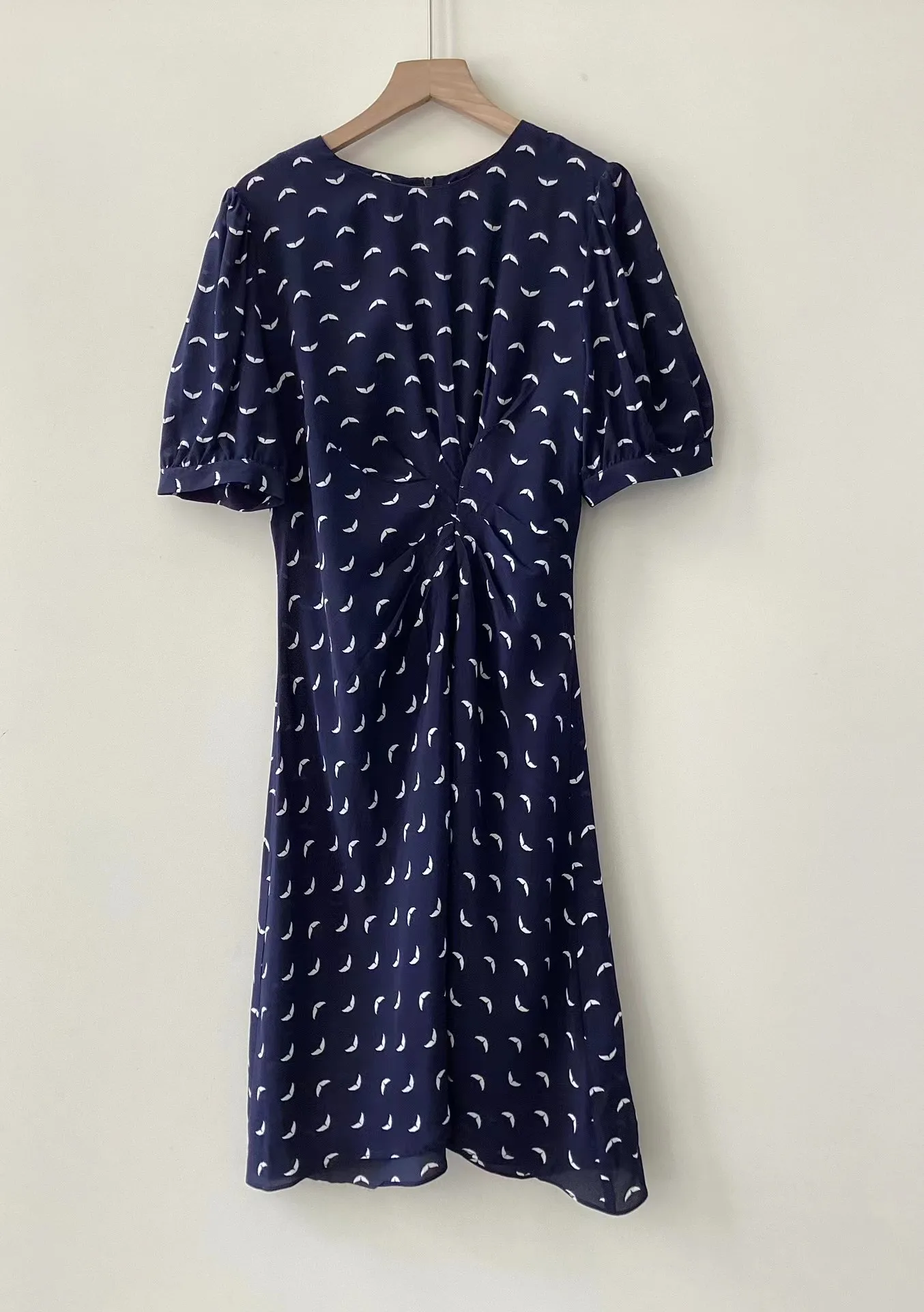 

ZV New Fashion Wing Printing Temperament Commuting Short Sleeve Dress