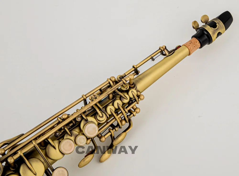France copper Mark VI brass straight soprano sax saxophone Bb B flat woodwind instrument natural shell key carve pattern
