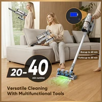Aspirateur sans fil LAMZIEN V12PRO, 32000PA/40 min d'autonomie, filtration HEPA efficace, avec phare LED vert, brosse anti-emmêlement en forme de V pour sols durs, tapis et poils d'animaux 3