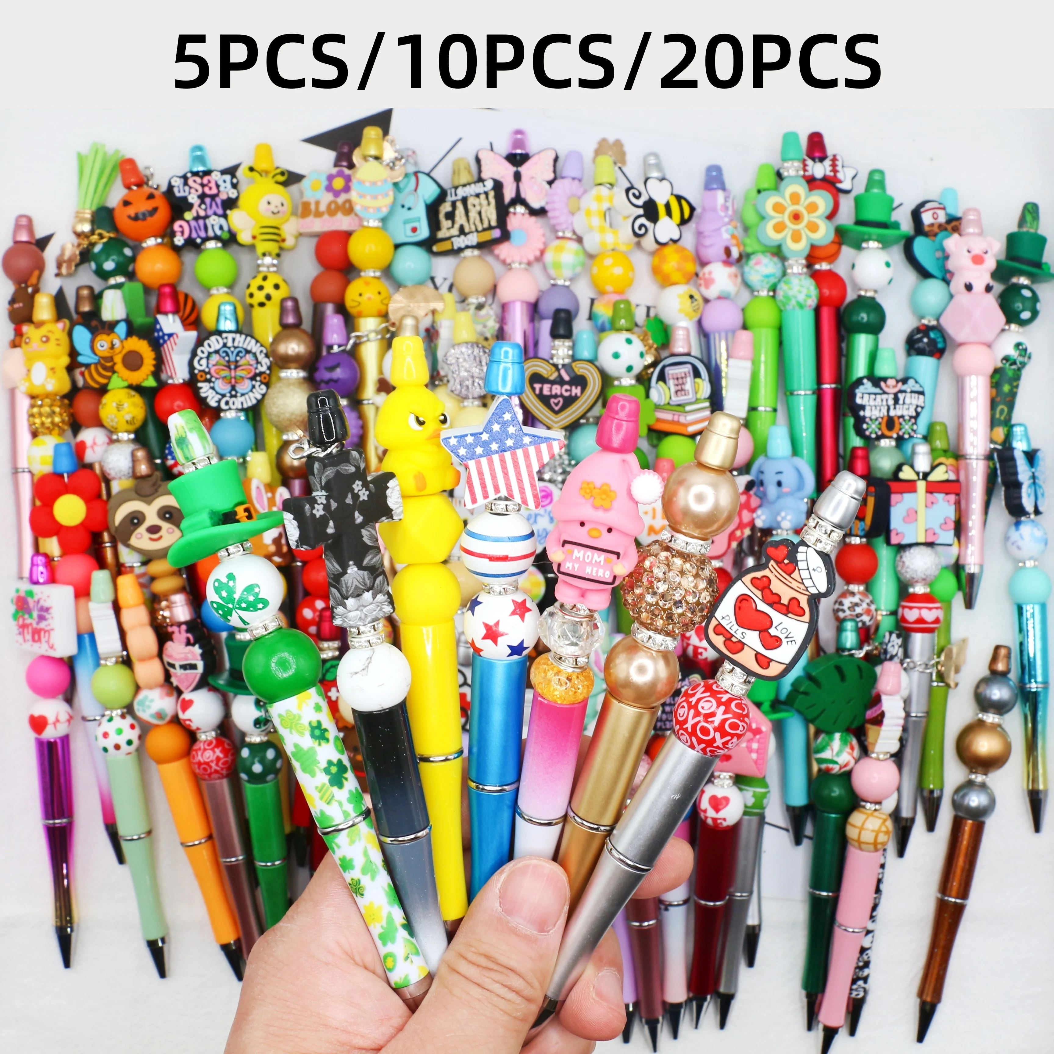 5PCS/10PCS/20PCS 창의적이고 재미있는 플라스틱 소재 파란색 볼펜(임의 스타일), 귀여운 사무실 및 학습 용품