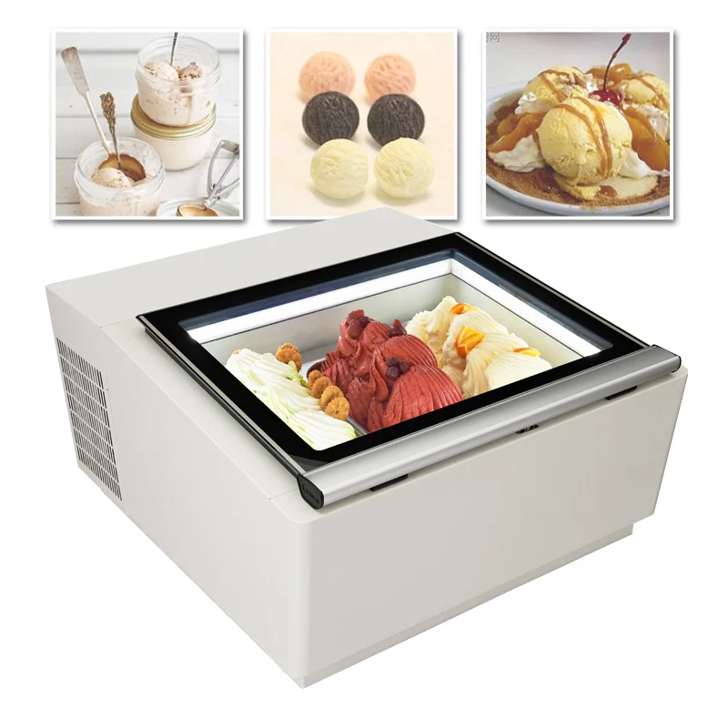 

Desktop Mini Ice Cream Dipping Cabinets Gelato Display Freezer