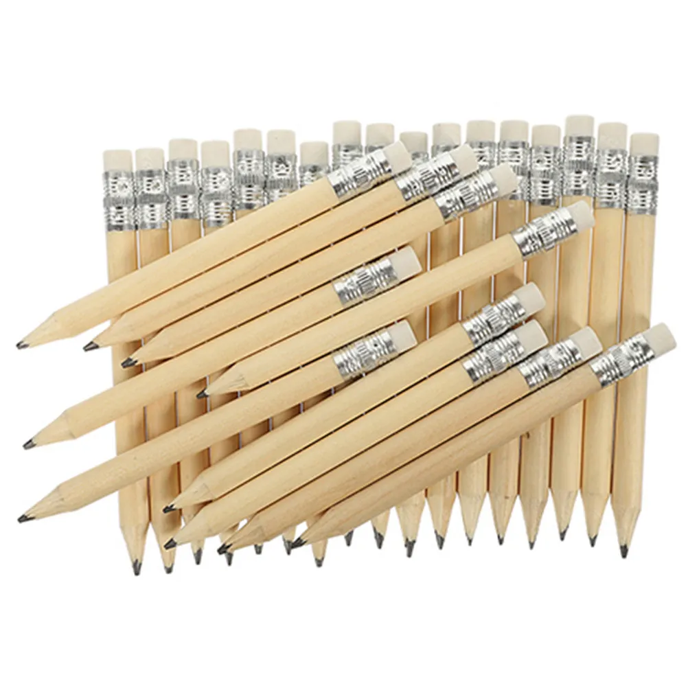 40Pcs 미니 짧은 나무 연필 로그 스타일 연필 쓰기, 스케치, 드로잉, 저널링, 아트워크, 사무실, 골프, 제도용