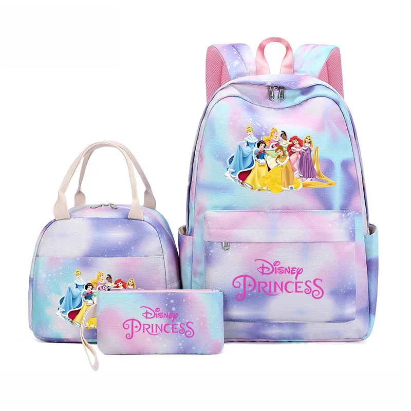 

3Pcs/Set Disney Snow White Princess Backpacks Teenager with Lunch Bag Travel Backpack Colorful Girls School bags Mochilas Sets