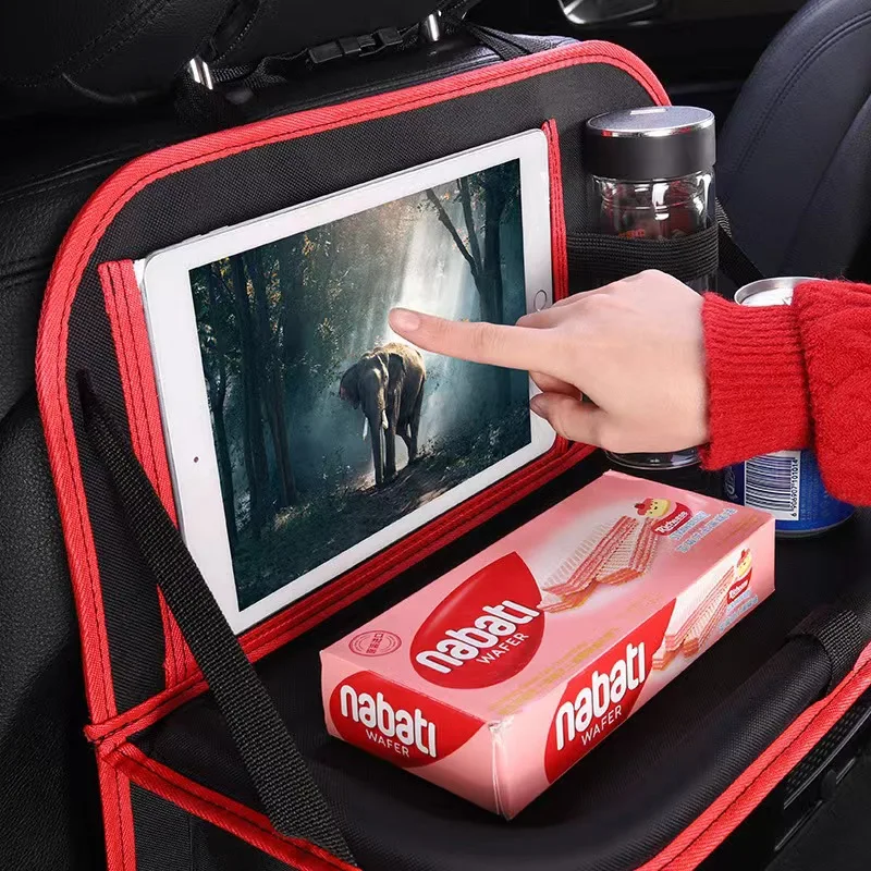 Foldable Car Seat Organizer with Tray & Tablet Holder 3