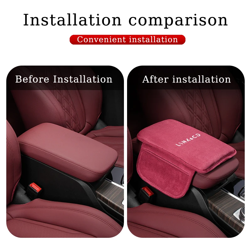 Car Interior Armrest Storage Box Protection Pad Booster Cushion For LYNK&CO 01 02 03+ 05 06 09 PHEV 09 MHEV