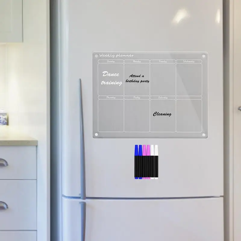 tableau blanc magnétique, calendrier magnétique acrylique 15,75 x 11,81 x  0,16 po pour réfrigérateur, calendrier réfrigérateur transparent pour  planifier et organiser votre vie, 40 cm x 30 cm : : Fournitures de  bureau