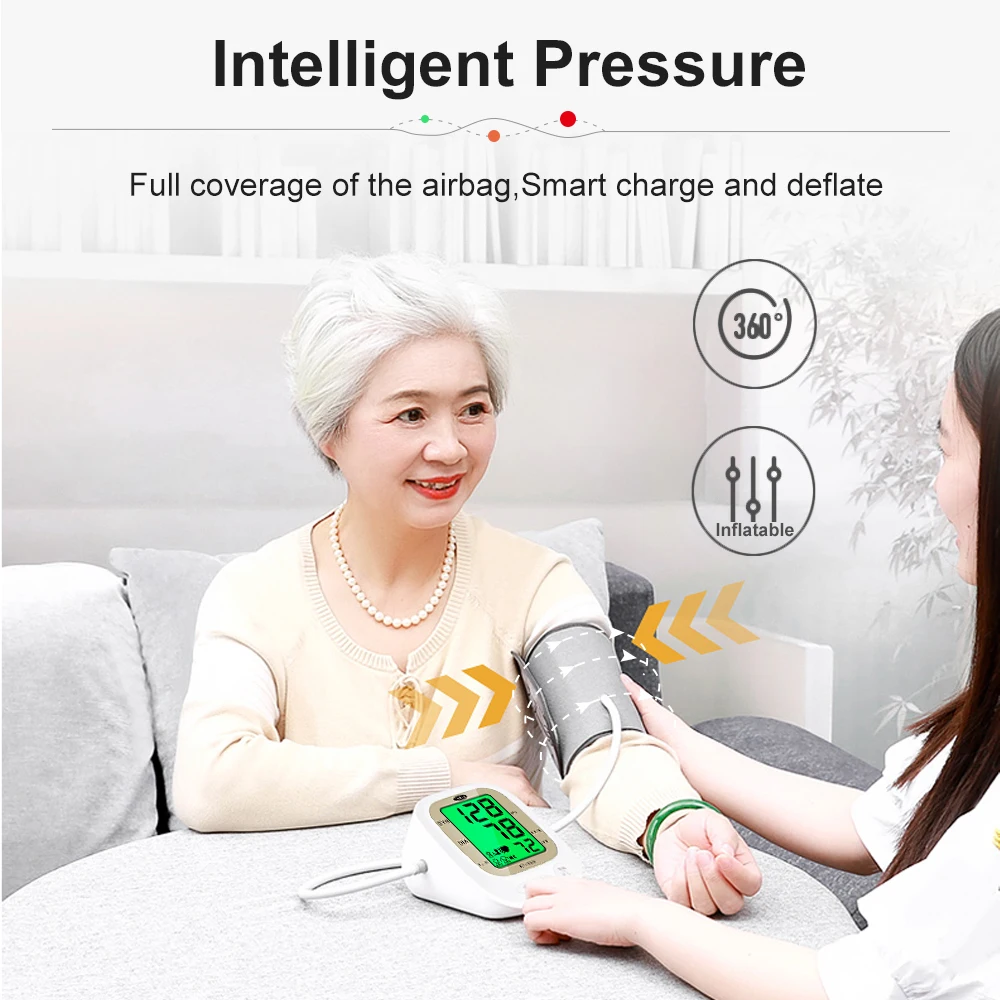 Cofoe Electronic Blood Pressure Monitor Upper Arm Intelligent Sphygmomanometer Automatic Measuring Instrument Home Use Accurate