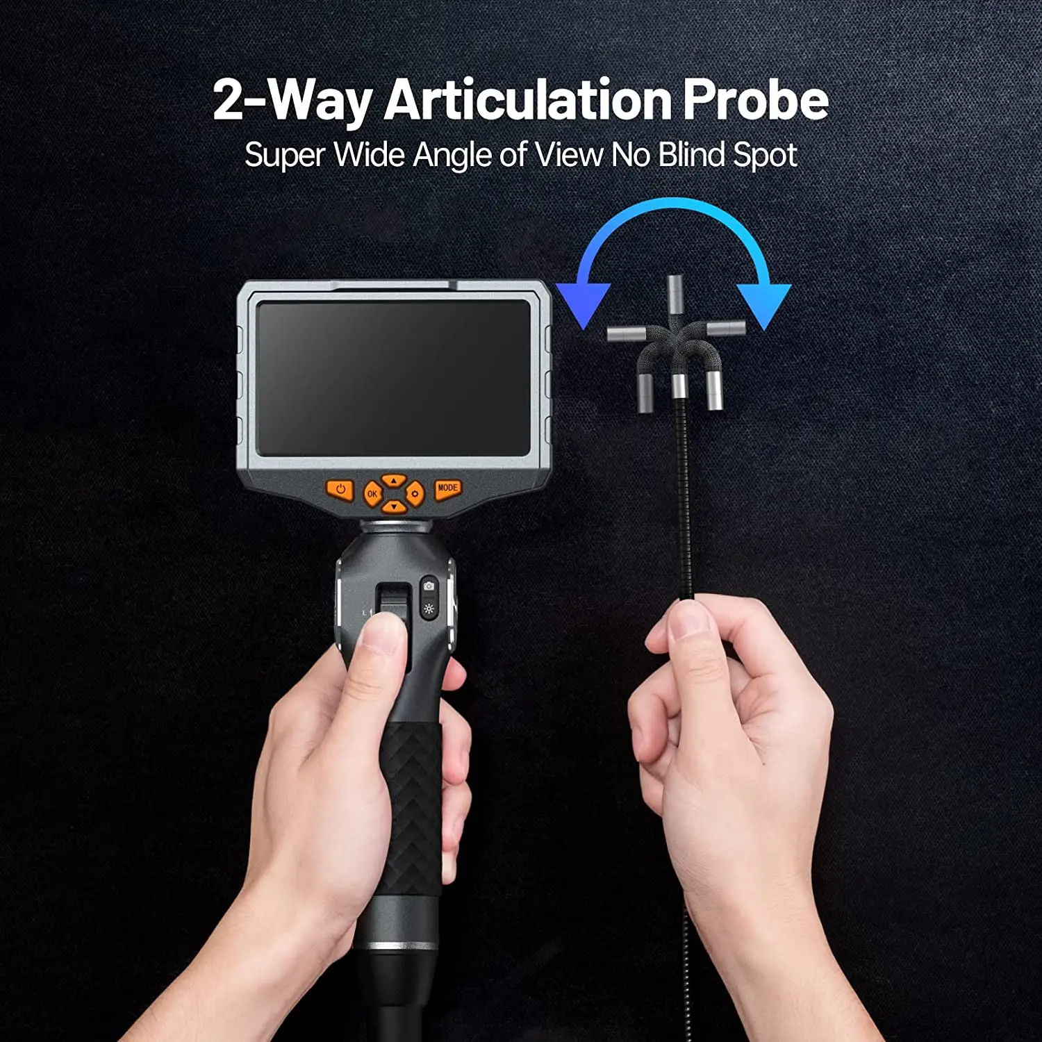 AVANLINE 4mm 2-Way 180°Degrees Articulating Borescope Thermostability  Cleaning Function Industrial Endoscope For Android/PC 1M - AliExpress