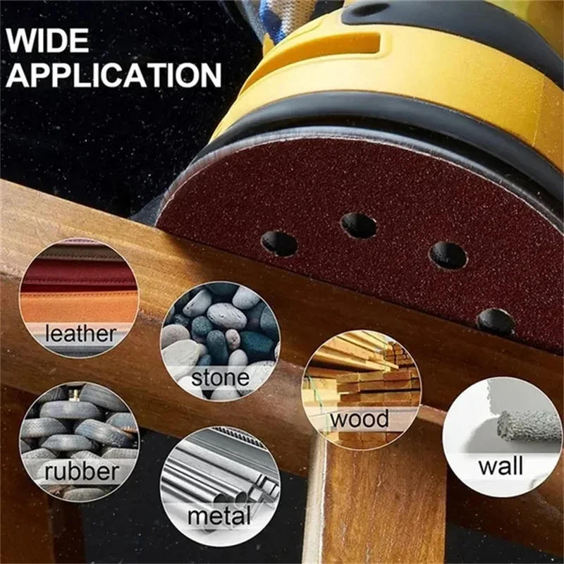 Versatile Sanding Discs - 125mm, Multi-Surface Polishing Pads, 40-3000 Grit