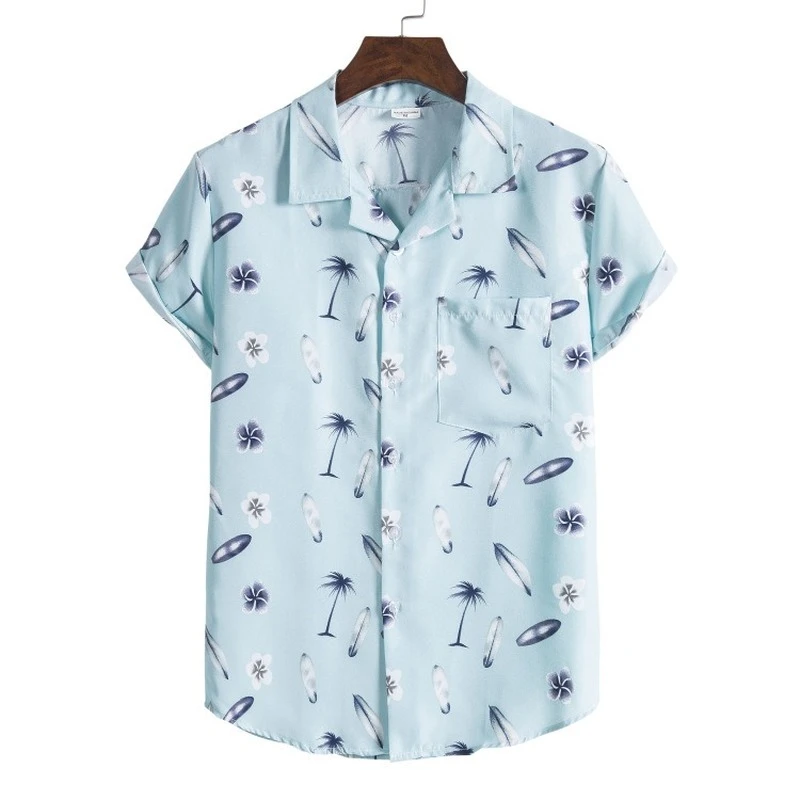 Camisa hawaiana de manga corta con botones para hombre, ropa de playa  estilo inglés, informal, Harajuku| | - AliExpress