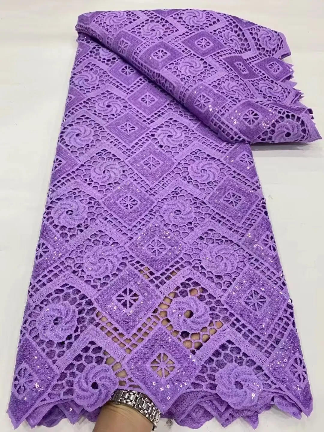 

French Organza Lace Fabric with Sequins, African Mesh Tulle, Nigerian Net Fabrics, Sewing Dress, High Quality, 5 Yards, 2023