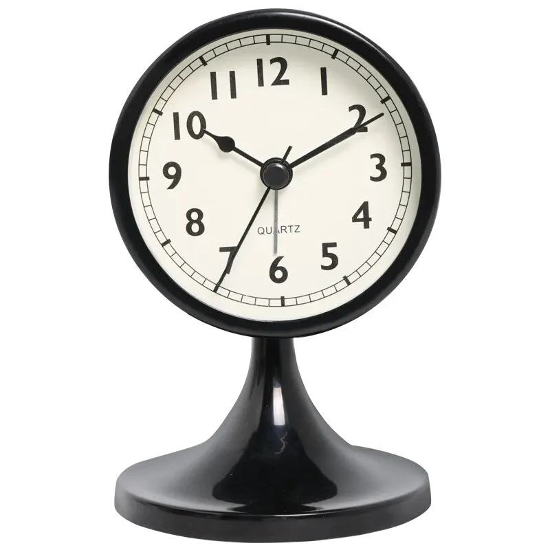 Vintage Nordic Silent Alarm Clock - Elegant Table and Bedside Nightlight Decor