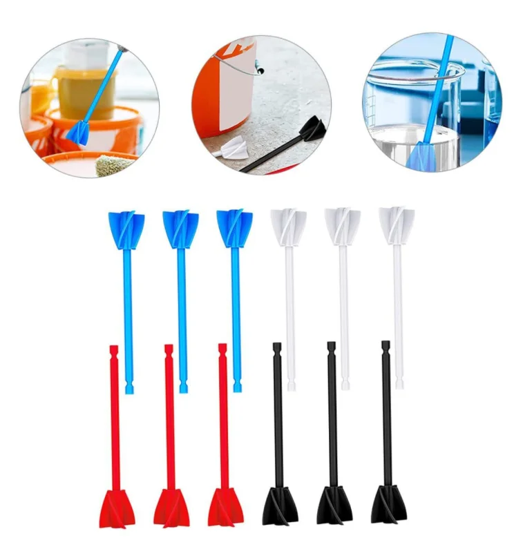 Epoxy Mixer Paint Drill Attachment Paddle Consistency Liquids Resin Head Stirrer Mixer Paint Resin Attachment With Red Image 4