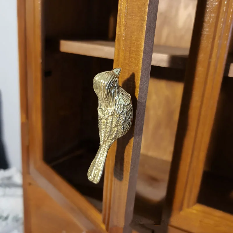 Kosin Decoração de Bronze Lidar com Móveis Decoração de Ferragens para Casa Latão Puro Clássico Design de Pássaro Botão de Decoração