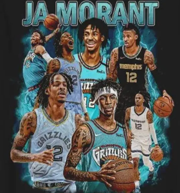 Vintage 90s Basketball Bootleg Style T-shirt Ja Morant 