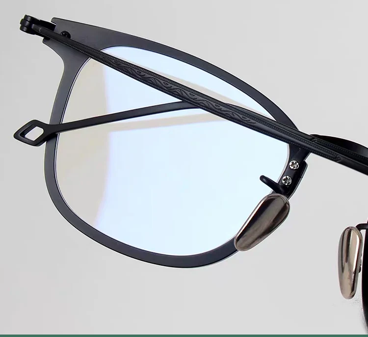 Yujo Men's Full Rim Square Titanium Eyeglasses Clip On Sunglasses Image 5