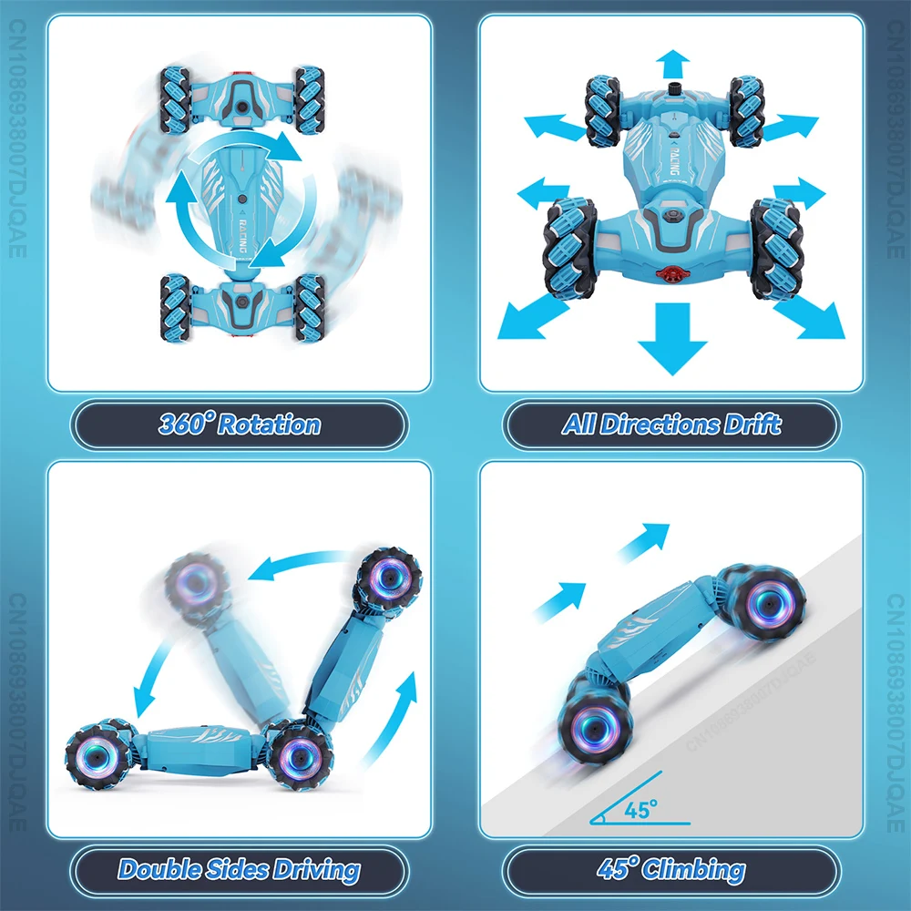 Remote Control Car 4 Wheels Drive Drift RC Car Toy Car Glove Gesture Radio Remote Control Spray Stunt RC Cars for Children Gift 4