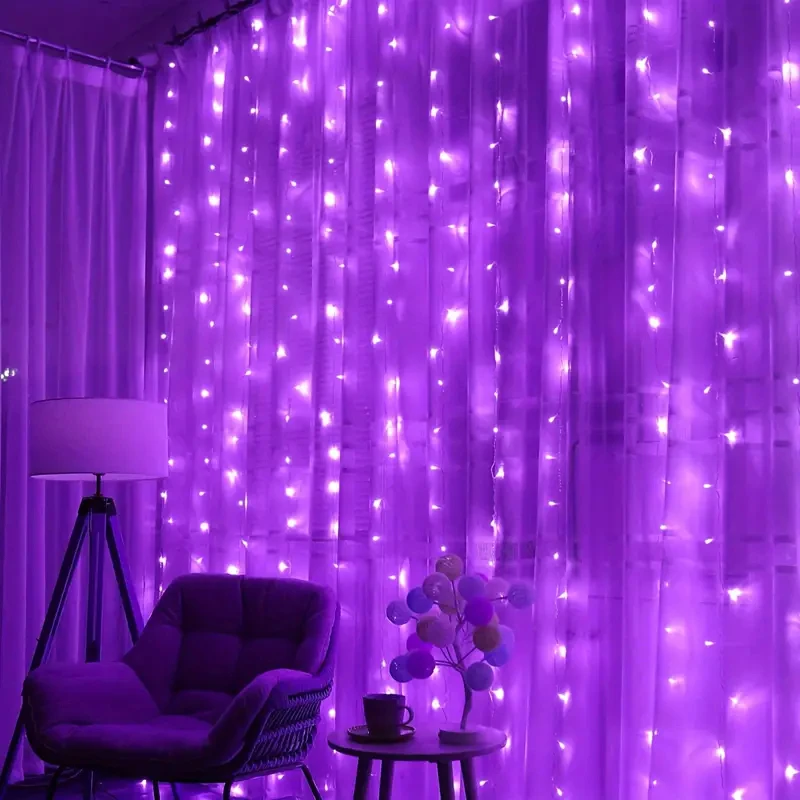 thumbnail image 1 of Christmas Decoration for Home 2024 LED USB Power Curtain Fairy String Light with Remote Xmas Party Pendant New Year 2025 Navidad, 1 of 5