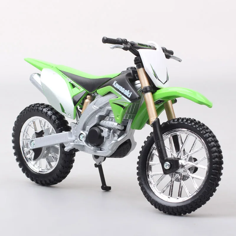 어린이 1/18 스케일 부라고 가와사키 KX 450F 모토 크로스 모델, 자전거 다이 캐스트 오토바이 장난감 액션 피규어 소년 선물 컬렉션