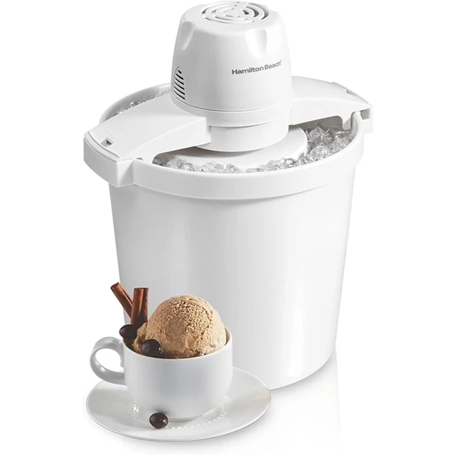 Electric Automatic Ice Cream Maker & Frozen Yogurt Machine, Makes