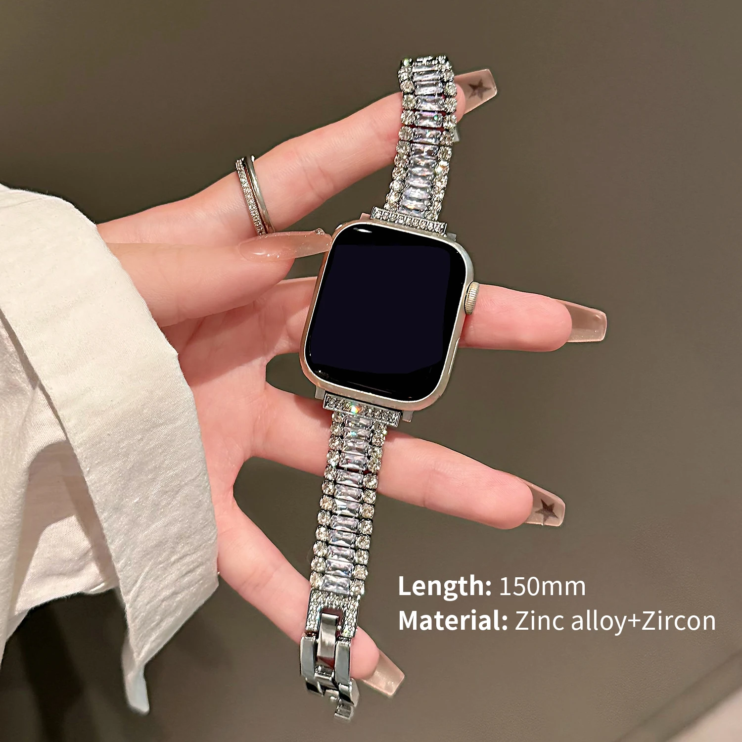 Elegant Sparkling Premium Metal Strap