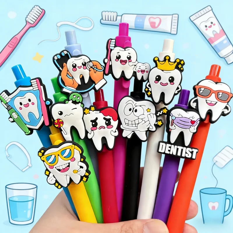 5/10/20pcs retractable ballpoint pen in candy color, featuring a fun dentist design, perfect for holiday parties and gifts 1