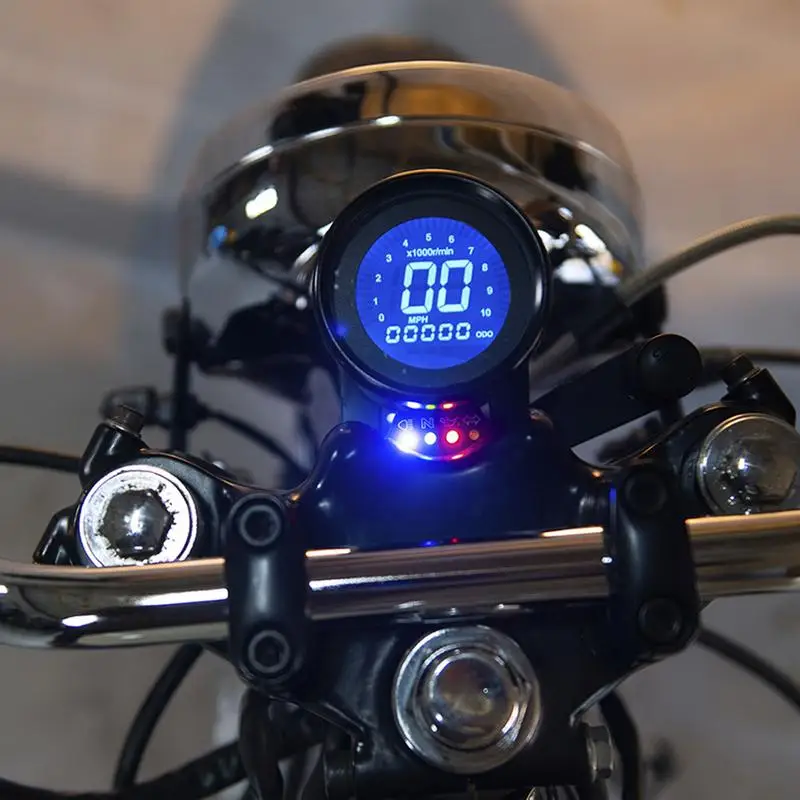 KAOLALI Motorcycle Speedometer Tachometer Universal 13000rpm LCD Digital Odometer Gauge Adjustable 7 Colors For 2,4 Cylinders