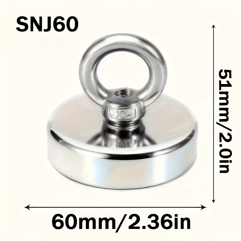 Ultra Powerful Heavy Duty Fishing Magnet with Eyebolt