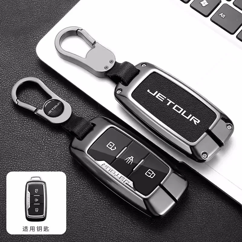 

Leather Car Key Fob Cover Case Shell Keychain For Chery Jetour X70 X90 X95 X70S X70M Cowin X3 X5 K60 2020 2021 2022 Accessories