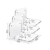 3pcs Wall Shelves, Acrylic Floating Shelves Small Clear Shelf Display Ledges Adhesive Hanging Shelves for Smart Speaker Action 2