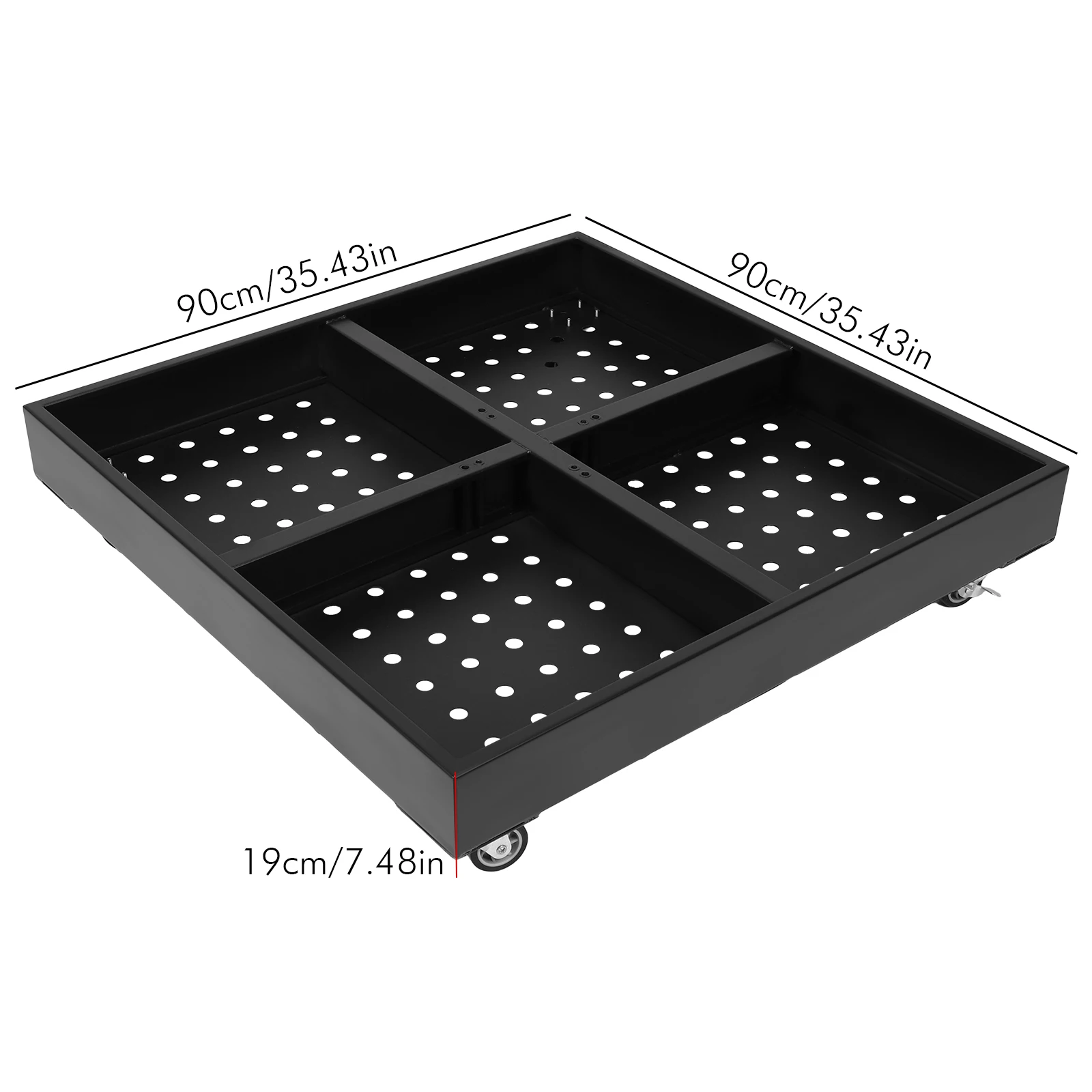 Metal Patio Umbrella Base with Wheels for Outdoor Garden Poolside