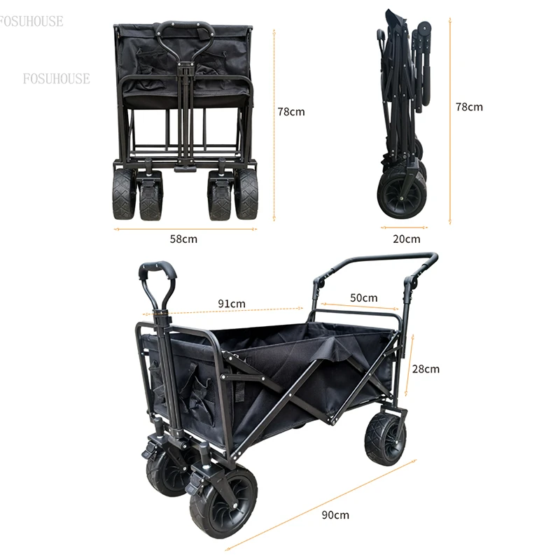 Modern-Garden-Carts-Outdoor-Camping-Wagon-Roof-Shade-Folding-Storage-Shopping-Cart-Portable-Shopping-Trolley-Fishing.jpg Modern Kerti Kocsik Kültéri Kemping Kocsi Tetőfajta Összecsukható Tároló Kosár Hordozható Bevásárló Halászati Pótkocsi - Image 5