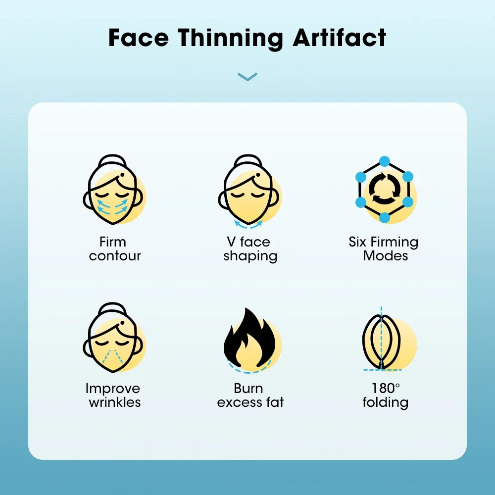 EMS V-Face Lift Beauty Device Remove Double Chin LED Light Therapy Face Slimming Massager V Shape Lift Device Voice Prompt